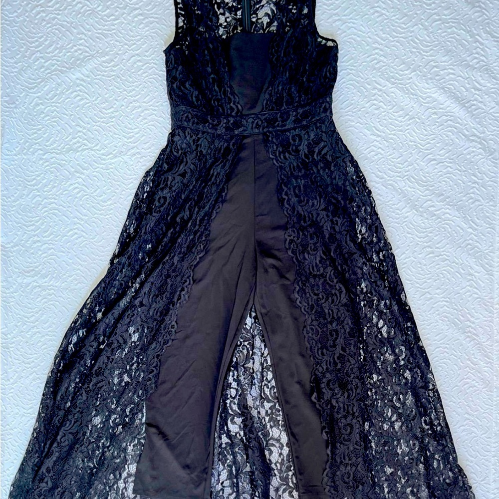 Marina Cropped Lace Overlay Jumpsuit